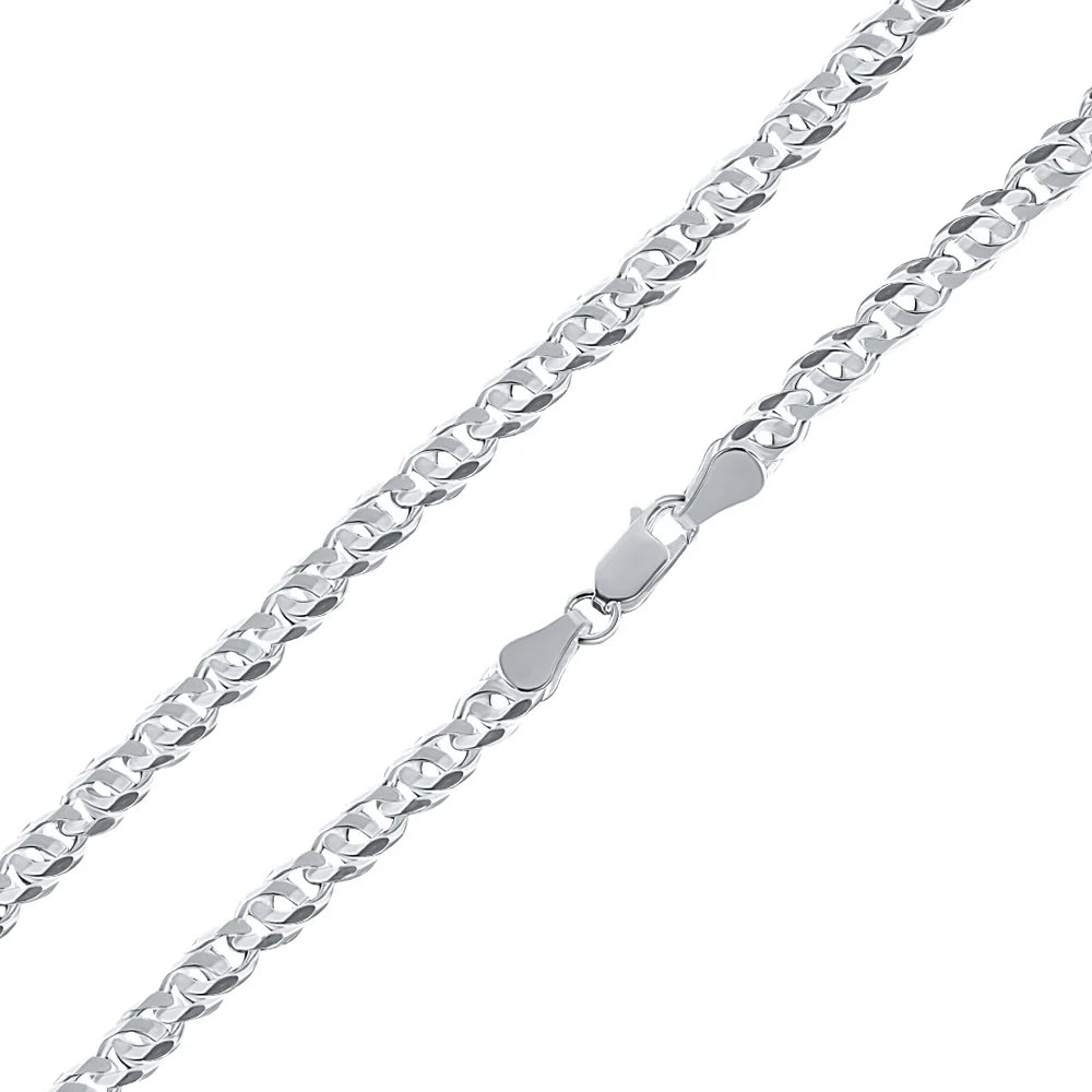 Italian 925 Silver D/C Birds Eye Curb Links
