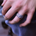 Rhodium 925 Silver Men's 1ct Moissanite Encrusted Ring