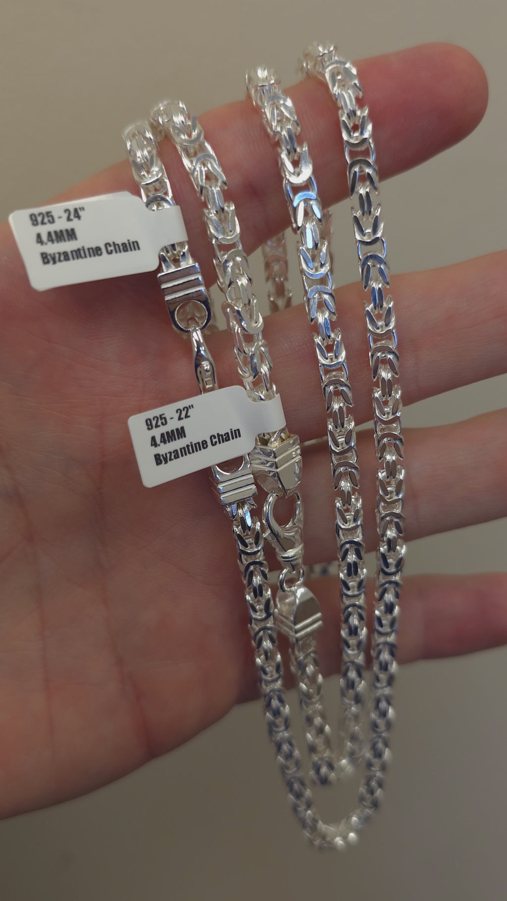 Italian 925 Silver Square Byzantine Links