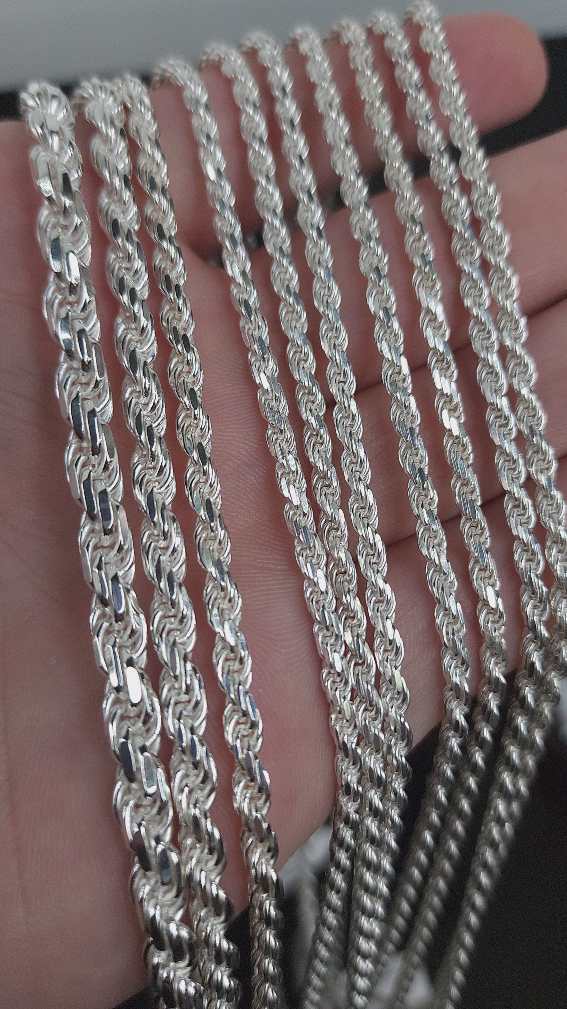 Italian 925 Silver Rope Links